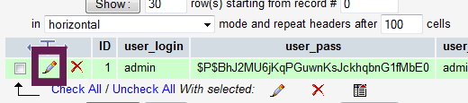 resetting the wp admin password